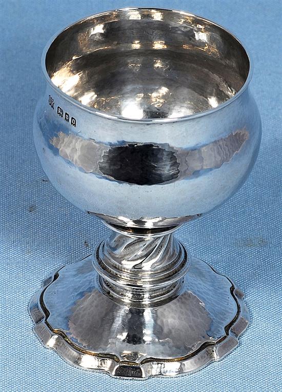 A good George V Arts & Crafts silver goblet, by Omar Ramsden, Height 115mm Weight 7.7oz/240grms